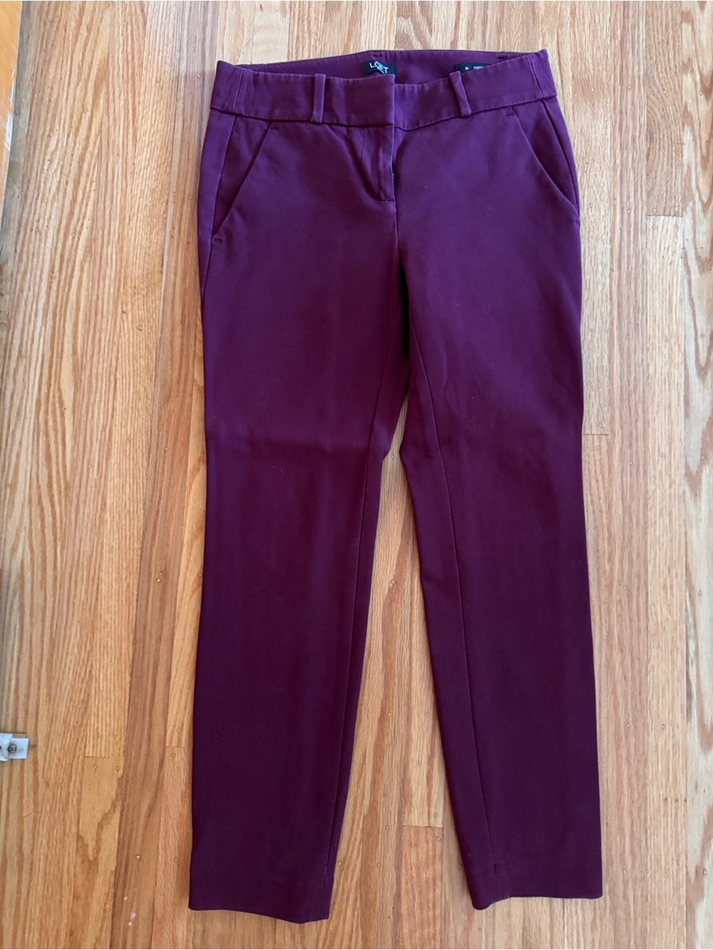 LOFT Deep Plum Straight Leg Pants